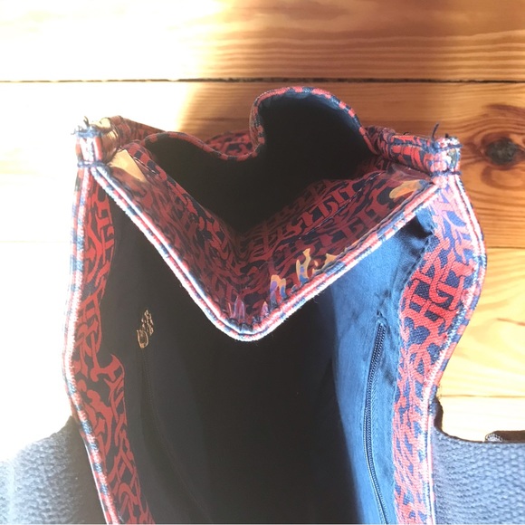 Tory Burch Red Navy Waterproof Tote Bag, EUC, 16” - Picture 12 of 15